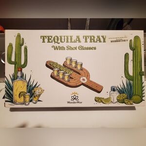WonderMar Tequila Tray with Shot Glasses